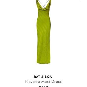 Rat & Boa Lime Green Cowl Neck Maxi Dress